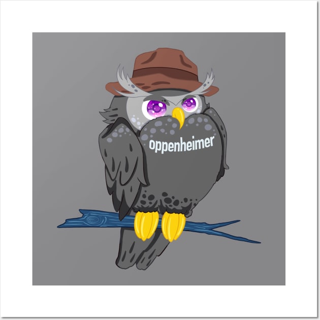 The little black owll in oppenheimer movie for Men or Women Kids Boys Girls love owl- oppenheimerbird Wall Art by littlepiya